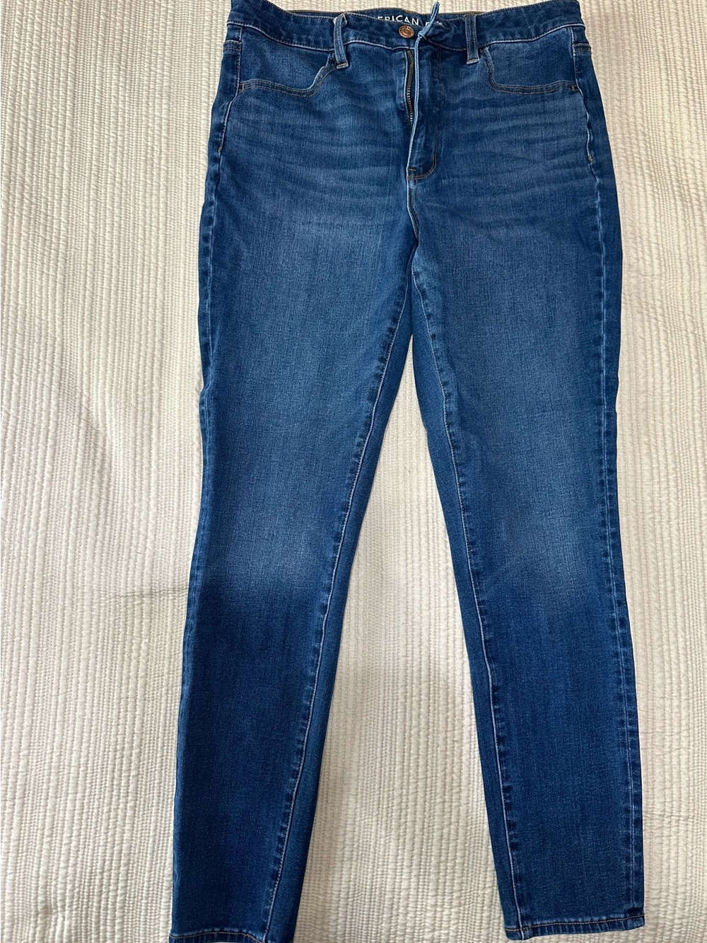 American Eagle Outfitters High-Rise Skinny Jeans Dark Blue Dream Stretch Denim